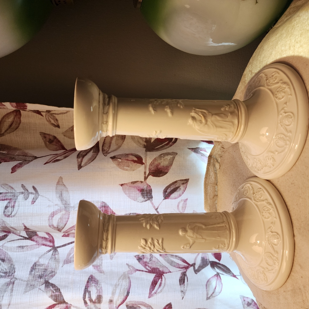 Wedgwood Cream Accents Candles Holders